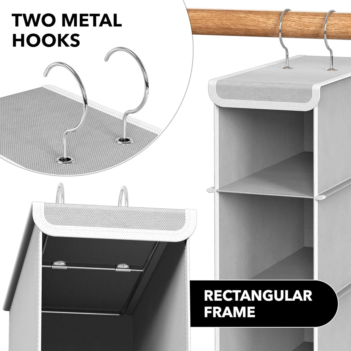 Gray Hanging Closet Shoe Storage Organizer