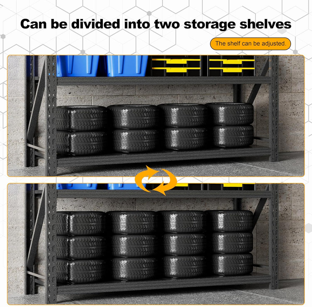 4‑Tier Heavy‑Duty Adjustable Metal Garage Storage Shelving
